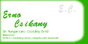 erno csikany business card